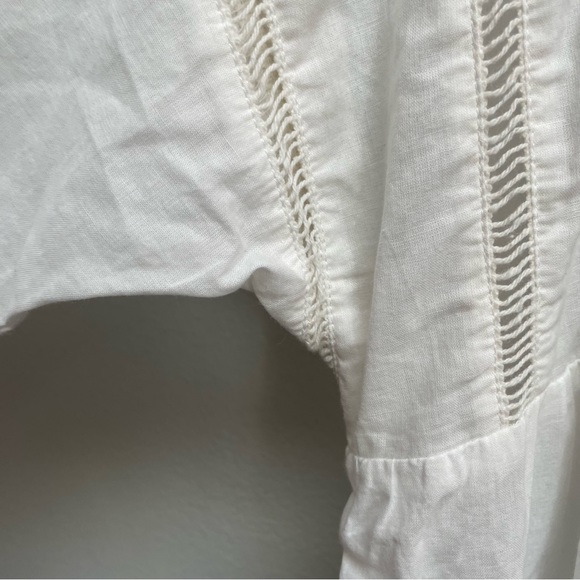 Sundance tunic long sleeve eyelet tassel boho peasant size small white - Picture 5 of 9